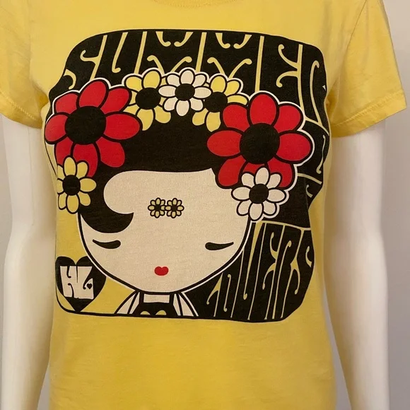 Harajuku Lovers Yellow Graphic Tee Vintage 2000 - Picture 2 of 12